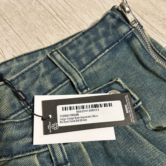 PLT vintage wash asymmetric micro mini skirt - Picture 3 of 4